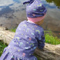 Preview: French Terry Flowers and Rainbows lila